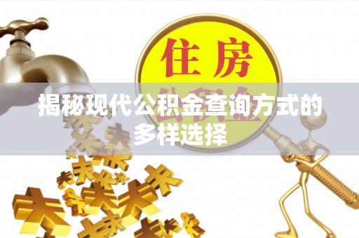 上街揭秘现代公积金查询方式的多样选择