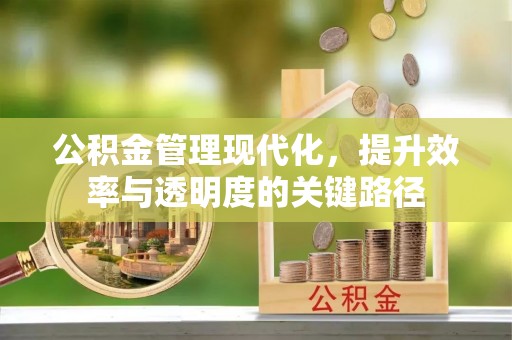 上街公积金管理现代化，提升效率与透明度的关键路径