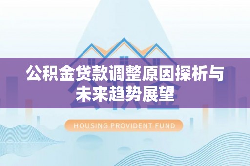 上街公积金贷款调整原因探析与未来趋势展望